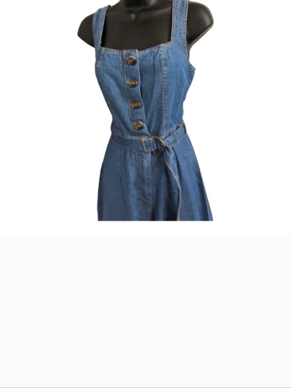 NWOT Denim Button-Front Jumpsuit - Blue